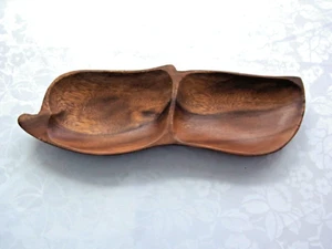 Teak Holz Schale Teakholz Anbietschale Knabberzeug Vintage ca. 30cm x 10 cm - Bild 1 von 3