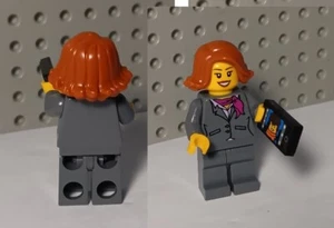 LEGO Business Woman CEO FERRY PASSENGER Free Phone Gray 2pc Suit Pink Scarf - Picture 1 of 1