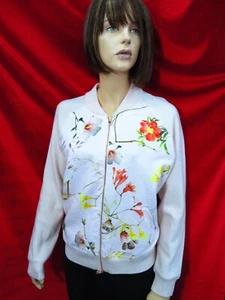 TED BAKER CAITHI PINK PURE WOOL /COTTON FLOWER CARDIGAN/JACKET SIZE 3 / UK12 NEW - Picture 1 of 23