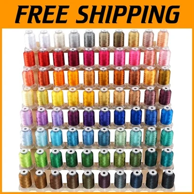 High-Strength 80 Color Polyester Embroidery Thread Kit - 500M for All Projects - Image 1 of 4