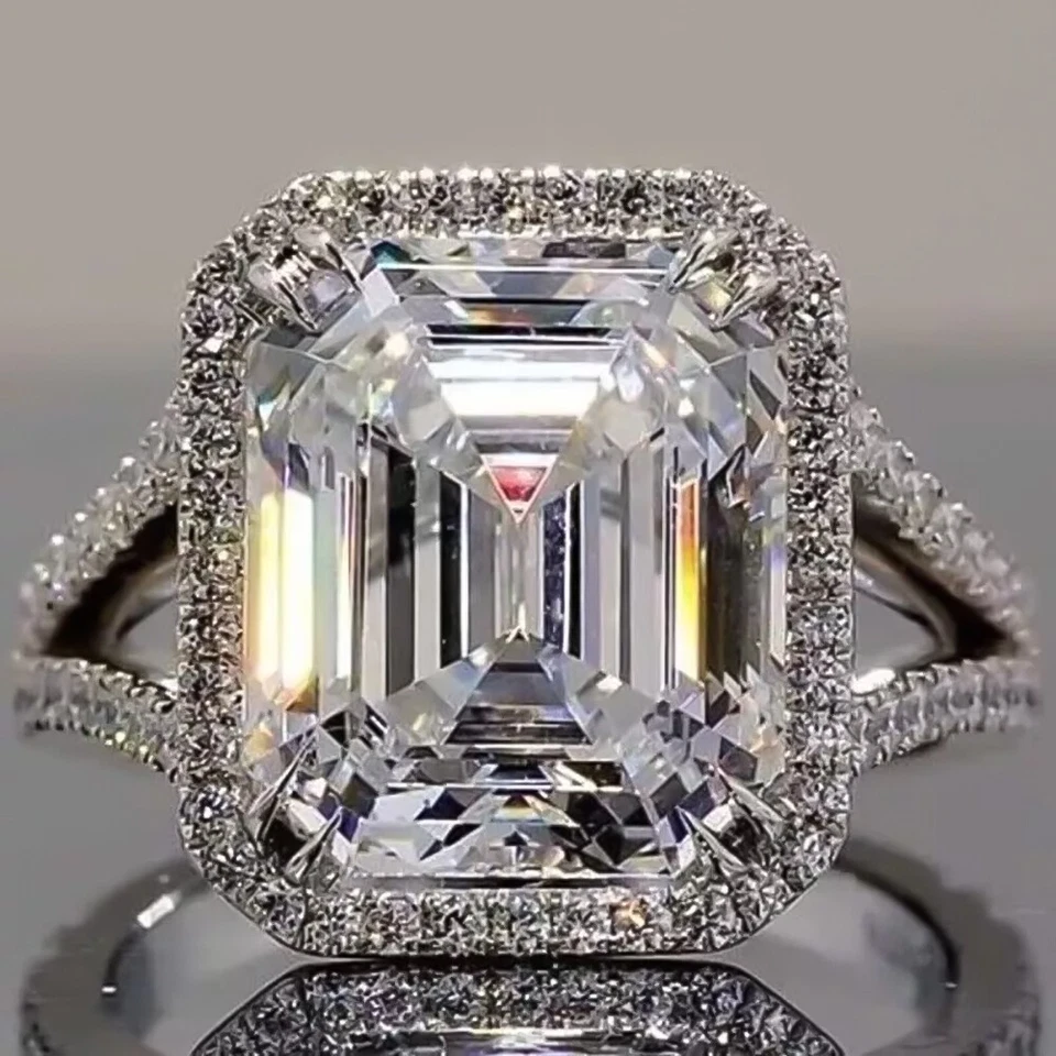 7.50 Ct Certified Radiant Cut White Diamond Solitaire Ring In 9k White Gold - Image 1 of 4