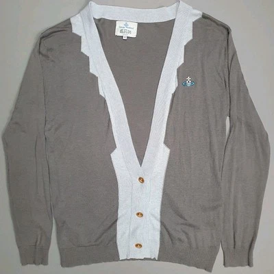 Cárdigan gris tejido Vivienne Westwood para hombre talla XL chaqueta de lana Foto 1 de 4