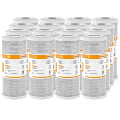 9-16 Pack 4.5"x10" Coconut Shell Carbon Block Water Filter Whole House 5 Micron - Image 1 of 4