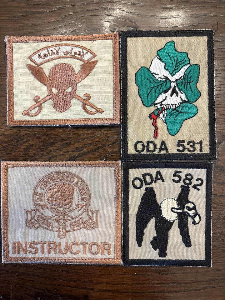 US Army Special Forces ODA Patch Grouping - 4 New Patches -3 Hook Back - Image 1 of 2