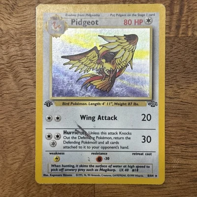 1999 Pokémon TCG Pidgeot Jungle Set 8/64 1st Edition Holo Rare - Image 1 of 4