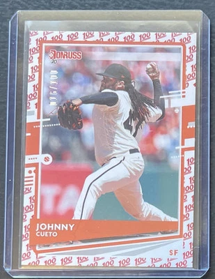 Panini Donruss 2020 béisbol Johnny Cueto emoji paralelo #/100 #101⚡️ Foto 1 de 2