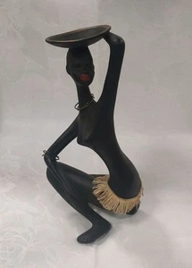 Dekofigur Afrikanerin mit Schale auf dem Kopf Keramik  - Bild 1 von 8