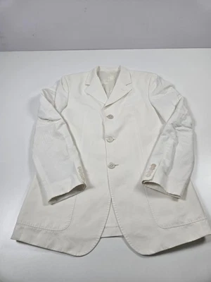 Blazer rojo Valentino para hombre 50 blanco algodón lino chaqueta hecha en Italia a medida Foto 1 de 4