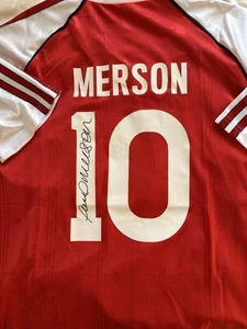 Paul Merson Hand Signed Arsenal 1988-1990 Football Shirt - Picture 1 of 2