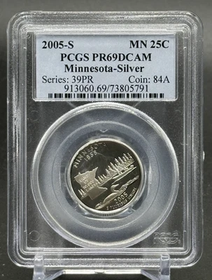 2005-S Minnesota State Quarter SILVER PCGS PR69 DCAM - Image 1 of 4