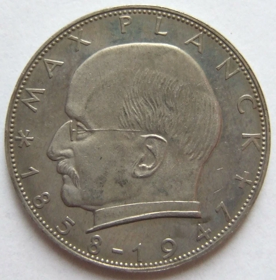 Coin FRG Max Planck 2 DM 1964 G in Uncirculated from Proof - Image 1 of 2
