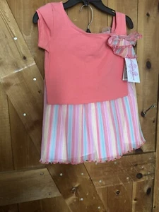 MSRP $64 Bonnie Jean Pastels Color Dress Spring Girls Size 8 Coral NWT - Picture 1 of 5