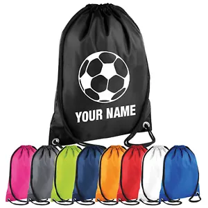 Bolsa de fútbol con cordón personalizada impresa bolsa de gimnasio texto escuela PE - Imagen 1 de 10