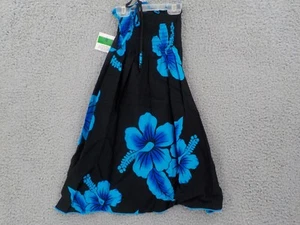 Favant Girls Butterfly Dress SZ 8 Black W Blue Hibiscus Elastic Front Bodice NWT - Picture 1 of 9