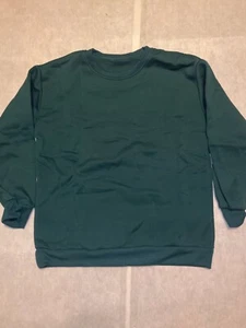 Women's Essential Fleece Crew Neck Sweatshirt ~ Green ~ Sz M ~ NWT - Picture 1 of 7