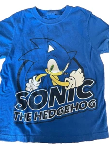 Sega Sonic Hedgehog Graphic Print T-Shirt Blue Boy Toddler Size XS - Picture 1 of 2