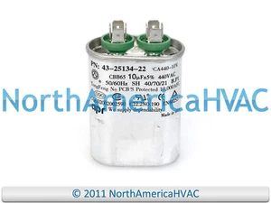 Rheem Ruud Protech Oval Capacitor 10 uf 440 Volt Fits 43-100496-45 43-100497-45 - Picture 1 of 1