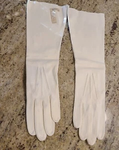 New! Vintage Size XS-S Off-White Cotton Formal 13.5" Long Gloves *Marks* - Picture 1 of 12