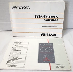 1998 TOYOTA RAV4 RAV 4 OWNER'S MANUAL + Supplement Part 1- book lot of 2 - Picture 1 of 16