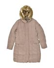GEOX Womens Hooded Padded Coat UK 14 Large  Beige Polyester AB31