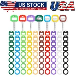 80Pcs Key Color Covers Caps Tags Covers Set Plastic Key Identifier Rings Toppers - Picture 1 of 8