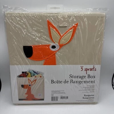 3 Sprouts Children's Fabric Storage Cube Box Soft Toy Bin Kangaroo - Image 1 of 4