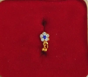 Indian Nath 18K Gold Plated Nose Ring Mother's Gift Women Nose Ear Pin Jewelry - Picture 1 of 4