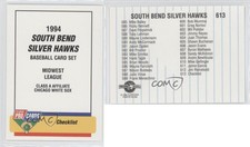 1994 Fleer ProCards Minor League South Bend Silver Hawks Checklist #613
