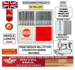 BROTHER COVERSTITCH UY128GAS,149x3,MY1044,TVx3 S=90/036 INDST SEWNG MACHN NEEDLE - Picture 1 of 4