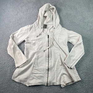 XCVI Hooded Sweatshirt Women's Large Full Zip Mesh V-Neck Pockets Long Sleeve - Picture 1 of 10