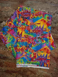 2yds Lauren Burch Holiday Collection Gatti Tessuto Artigianale Stoffa 45"w - Foto 1 di 8