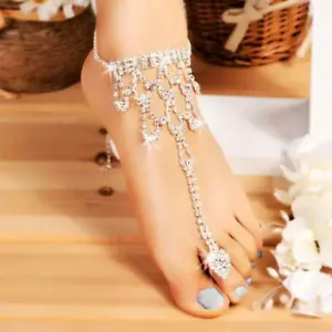 Hot Fashion Women Crystal Barefoot Sandals Beach Wedding Foot Anklet GDY7 c 06 - Picture 1 of 6
