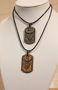 Cadena Amistad: 2x Cuernos Máscara Mitología Colgante Fino Relieve - Imagen 1 de 3