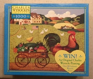 CHARLES WYSOCKI Americana Rooster Express 1000 Piece Puzzle Approx. 23x26" 2003 - Picture 1 of 7