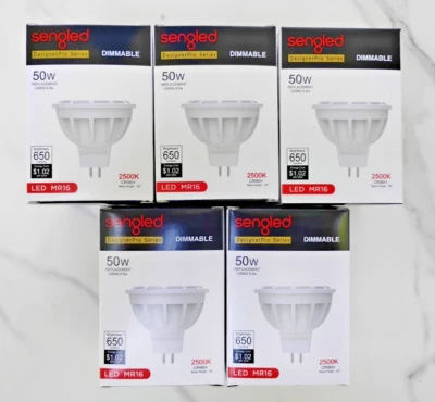 5 Sengled LED MR16  DIMMABLE 2500K, 650 Lumens DESIGNER PRO Series - Image 1 of 2
