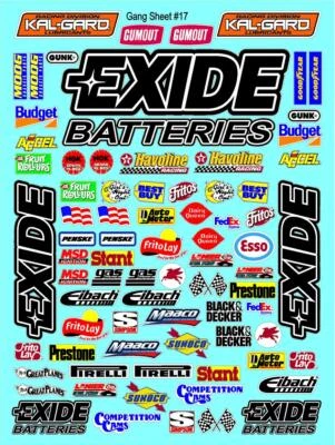 CLEAR VINYL Sticker Sheet  #17 -R/C Sponsor Decal 1/24-1/16 Scale DIE CUT- - Image 1 of 4