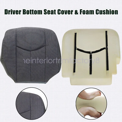 Cojín de espuma para cubierta de asiento de tela inferior del conductor para Chevy Silverado 1500 2500 03-07 Foto 1 de 4