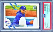 2704 2021 TOPPS SERIES 1 #13 MOOKIE BETTS SUPER SHORT PRINT SSP PSA 10 POP 10
