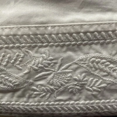 Ralph Lauren Analena Katrine Flat Sheet Off White Cotton Embroidered $185  King - Image 1 of 4