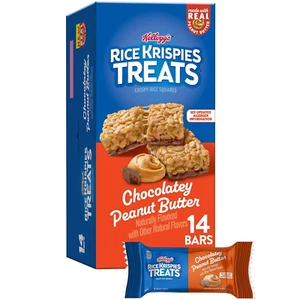 Crispy Rice Squares, Snack Bars, Chocolatey Peanut Butter, 10.8Oz Box (14 Count) - Picture 1 of 11