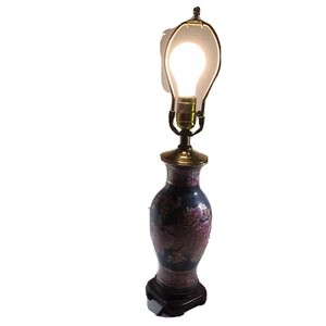 Vintage Japanese Cloisonné Floral Vase Converted Lamp - Picture 1 of 6