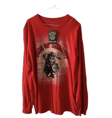 Sons of Anarchy Reaper Crew Long Sleeve T Shirt Size Medium Men’s Red Biker Y2K - Image 1 of 4