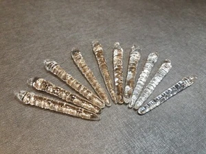 10er Set SPIRAL GEDREHTES GLAS 3" lang Eiszapfen Ornamente Neu  - Bild 1 von 4