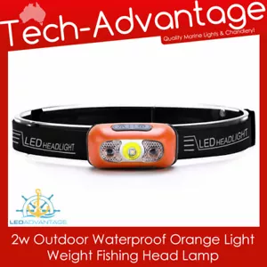 BN Orange Light-weight Fishing Camping Boat Head Lamp Torch Light Sensor On/Off - Imagen 1 de 6