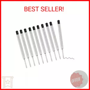 10 Pcs Replaceable Ballpoint Pen Refills, Black Ink Refill, 1mm Medium Refill (B - Picture 1 of 2