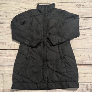 Columbia Quilted Winter Jacket Coat Black Long Trench Women's Size Small - Picture 1 of 15