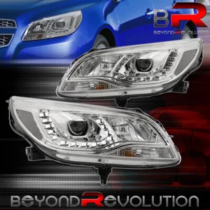 For 2013-2015 Malibu LED Halo Projector Head Lights Assembly Signal Lamp Chrome - Picture 1 of 6