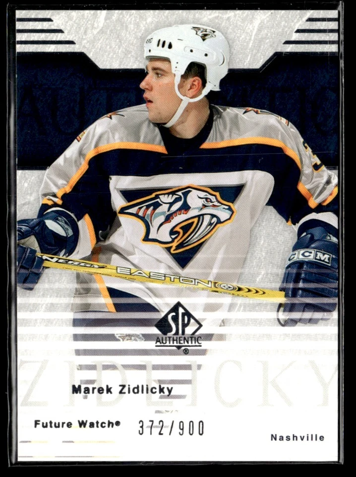 2003-04 SP Authentic Marek Zidlicky Rookie 372/900 #105 H10R3B - Image 1 of 2