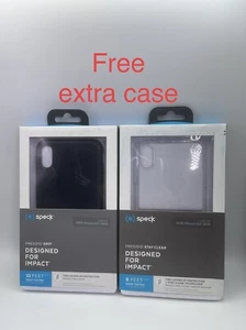 Speck Presidio Grip Series Case for Apple iPhone XS Max, X - Black And Free Case - Picture 1 of 7