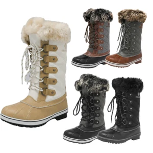 Women Winter Snow Boots Warm Faux Fur Lined Zip Up Waterproof Insulated Boots - Picture 1 of 13